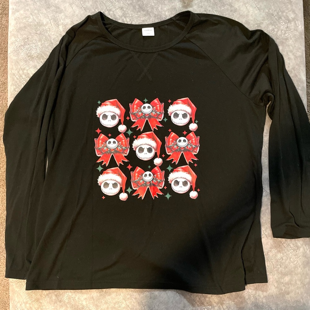 Black Womens Nightmare Before Christmas Long sleeved Shirt